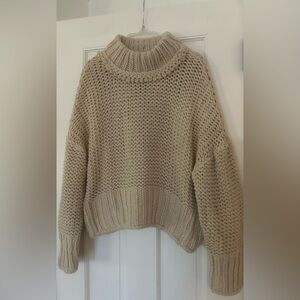 Free People Cream Knit Sweater